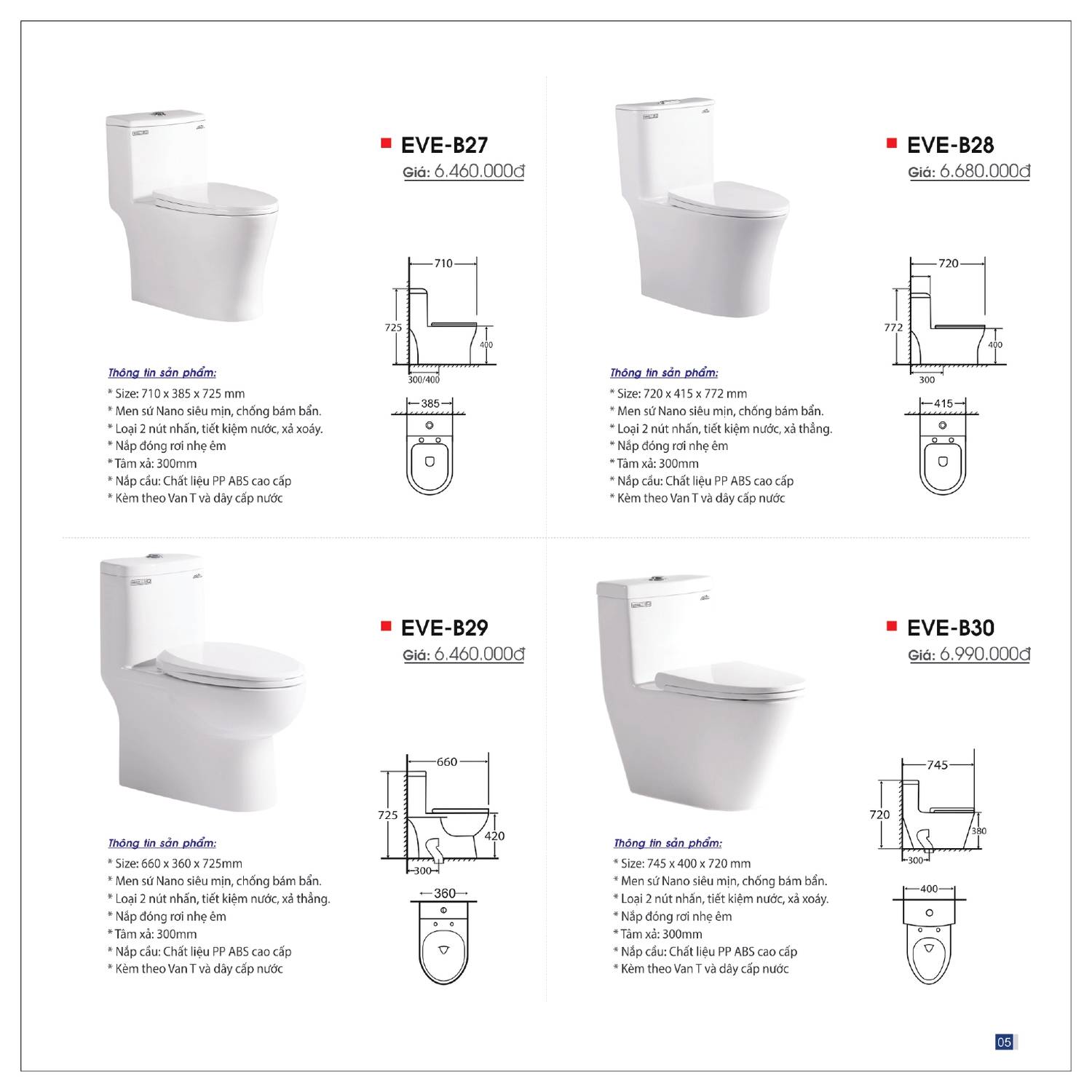 Thiết bị vệ sinh EVEREST Catalogue và Bảng giá mới nhất 2025 /Page 5